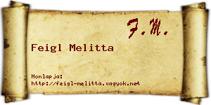 Feigl Melitta névjegykártya
